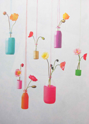 DIY Recycled Bottles Hanging Vases