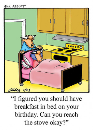 Funny Husband Wife Birthday Humorous Art Cartoon by abbottoons