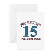 15 year old birthday girl designs Greeting Cards (