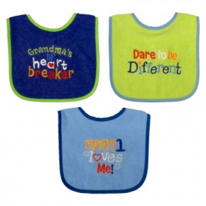 Neat Solutions Embroidered Boy Sayings Bibs-3PK