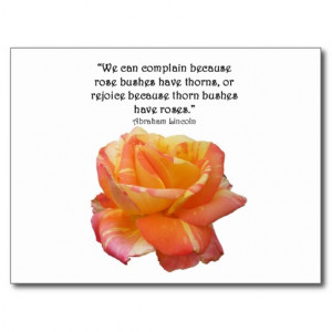 red_yellow_variegated_rose_and_thorn_quote_postcard ...