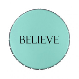 Believe Quotes Aqua Blue Inspiration Faith Quote Jelly Belly Tins