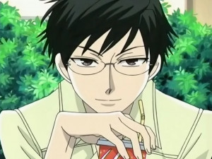 Kyoya Ootori with a drink