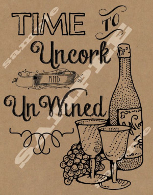 KRAFT Paper Style Wine Quote Art Printable Sign Digital Download Hi ...