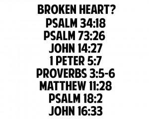 Bible verses for a broken heart.