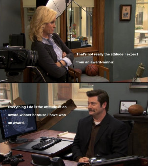 Ron Swanson’s Award Winning Attitude, Parks And Recreation