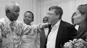 Bill Gates, Graca Machel, and Nelson Mandela