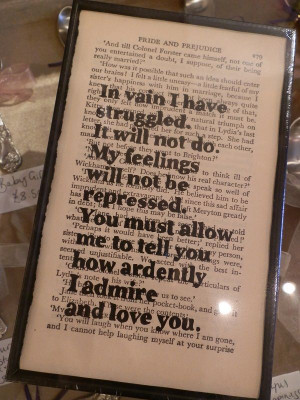 Pride and Prejudice framed quote and page from the book. Perfect for a ...