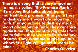 Charles Oliveira on the song The Promise Mark