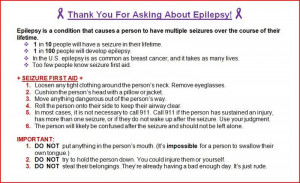 Fliers I will be passing out once a week for epilepsy awareness. Not ...