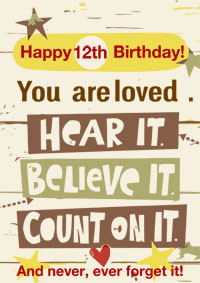 12th Birthday Card Inspirational