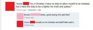 Hitler quote, Christian pwned!