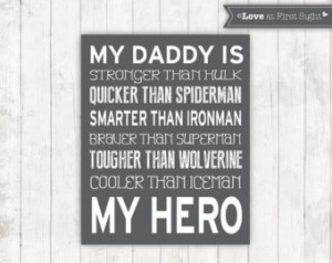 Children's Father's Day Gif t - My Dad is My Hero with Superhero Names ...