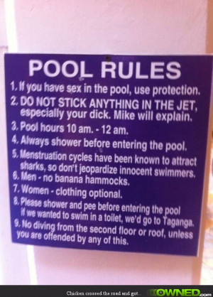 Tags epic win , funny picture , funny sign , pool rules