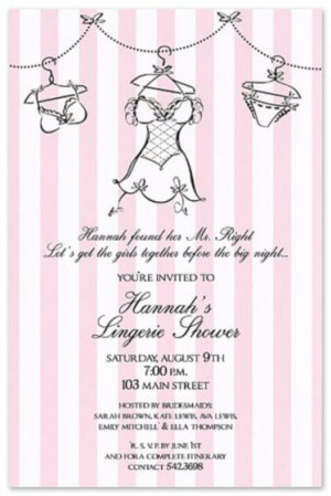 Lingerie Shower Invitation Sayings Close lingerie stripe lingerie ...