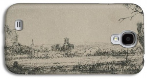 Rembrandt sketch of cottage landscape Galaxy S4 Case by Rembrandt