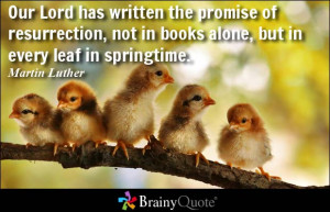 Our Lord has written the promise of resurrection, not in books alone ...