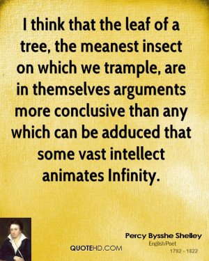 think that the leaf of a tree, the meanest insect on which we ...