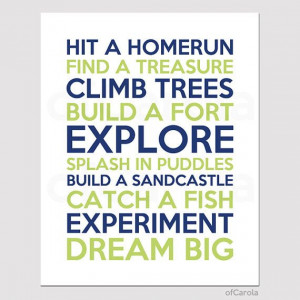 Inspiration Nursery Quote Print Boy Wall Art - Find a Treasure Text ...