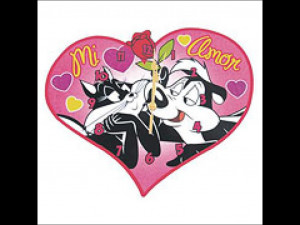Looney Tunes Pepe Le Pew and Penelope Mi Amor Wall Clock