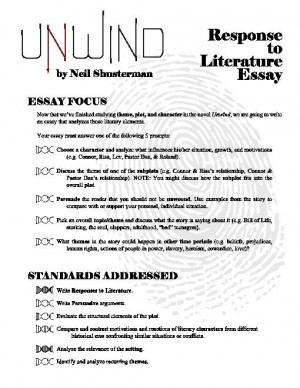 UNWIND Essay & Quotes Trackers: UNWIND Essay & Quotes TrackersStudents ...
