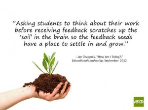 ... tothink about their work before receiving feedback education quote