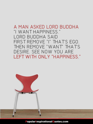man asked Lord Buddha “I want happiness.” Lord Buddha said ...