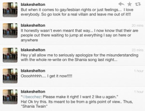 On the whole, I support Shelton's Tweet urging folks like GLAAD to ...