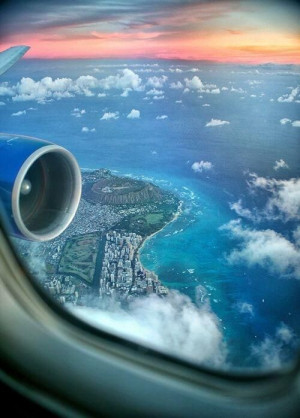View of Hawaii from an airplane