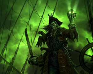 green skulls black pirate ship pirates parrots ghost ship green smoke ...