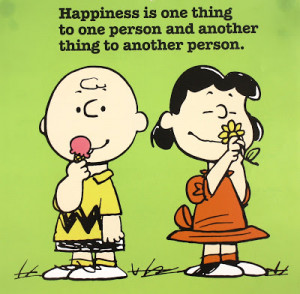 ... next to it is yet another Peanuts picture of Charlie Brown and Lucy