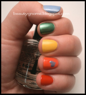 used the red, orange, yellow, green and periwinkle colors to create ...