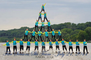 Our Show Ski Team's First 5-High Pyramid!!!