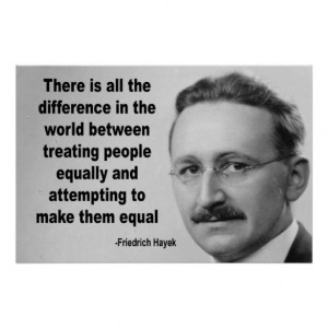 Friedrich Hayek Equality Quote Posters