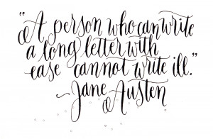 Jane Austen quote for the Dear Friend Project