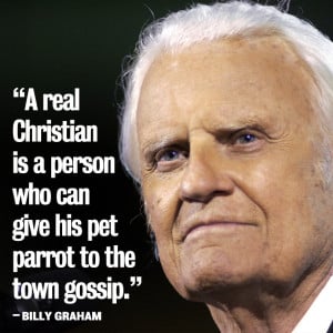 photo of Billy Graham with accompanying Funny quote