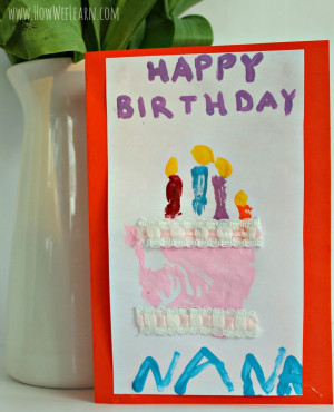 ... this sweet little handprint birthday cake birthday card for my Mama