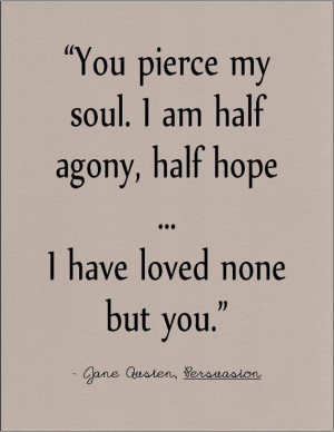Jane Austen Persuasion literary quote on love by jenniferdare on Etsy ...