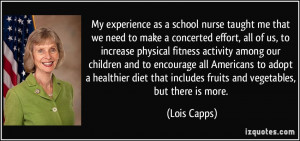 as a school nurse taught me that we need to make a concerted effort ...