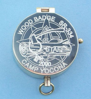 ... mounted on the inside lid of the Rosewood Captain's Desk Compass