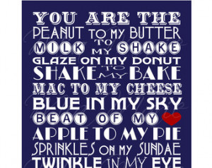 You Are The Peanut To My Butter - Digital Art Print Subway Art Digital ...