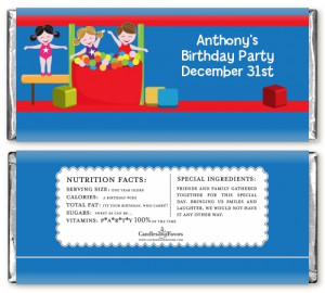 Tumble Gym - Personalized Birthday Party Candy Bar Wrappers