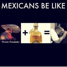 Mexicans be like: Vicente Fernandez + Tequila = Well you know..