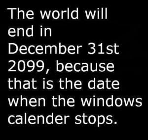 funny end of the world, windows calendar