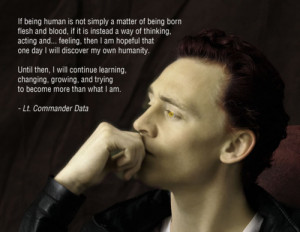 ... this image include: android, data, humanity, quotes and the enterprise