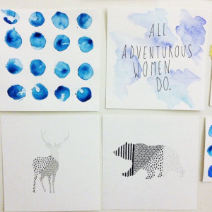 GIRLS Lena Dunham Quote / all adventurous women do / watercolor
