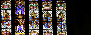Stained glass window in the great hall