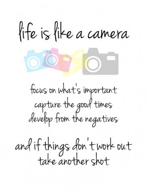 Life is like a camera, Focus on what's important, Capture the good ...