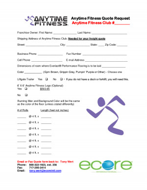 Quote Request Form Anytime Fitness Quote Request
