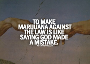 To make marijuana against the law is like saying god made a mistake.